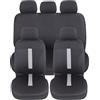 Auto Accessori Lupex Coprisedili per auto Universali, tessuto poliestere, set fodere protezione sedili, copertura adattabile, No Suv (Anteriori e Posteriori, C - Grigio)