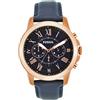 Fossil Grant orologio da uomo, movimento cronografo al quarzo, con bracciale in acciaio o cinturino in pelle