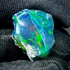 Ethiopian Opal Pietra Grezza Naturale Nera Con Fuoco 15 Ct 20x17 mm
