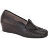 Venuti Italia scarpa mocassino pelle caldo zeppa DONNA nero 452 numeri 41 42 43