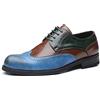 Generic LMLTOP Abito Oxford Scarpe Formali da Uomo Stringate Brogue Bicolore Punta ad Ala in Rilievo Scarpe Derby Pelle PU Tacco Largo Antiscivolo