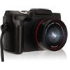 Diyeeni Fotocamera Digitale 1080P 16MP Zoom Ottico 16X Fotocamera Digitale SLR Grandangolare da 27 Mm Fotocamera Vlogging LCD da 2,4 Pollici per Fotografia per Principianti