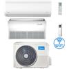 Midea Climatizzatore Condizionatore Midea Xtreme Wifi + Pavimento/Soffitto R32 Dual Split 9000 + 18000 BTU con U.E. M3OA-27HFN8-Q INVERTER Classe A++/A+