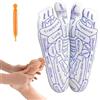 Mbiyhgta Meridian Socks - Set di calzini per riflessologia a cinque dita, calzini separati per dita dei piedi, set di calzini per riflessologia, calzini per terapia a cinque dita con guida dettagliata, rimedio