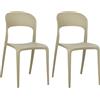 Totò Piccinni Sedia Omega in Polipropilene Moderne Design Impilabile,(L) 43x(P) 50x(A) 84 cm (2, New Sabbia)