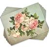 Pimpernel - Set da 6 tovagliette, Motivo: Rose, Effetto Anticato
