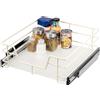 Bremermann : Cassetto telescopico bremermann da 45 cm con ripiano interno, cassetto per cucina da installare, estrazione metallica, color crema