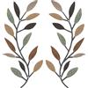 Zhengmy 2 decorazioni da parete in metallo a forma di foglia di albero, ramo di ulivo, decorazione da parete per soggiorno, corridoio, decorazione per esterni (colore classico)