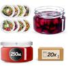 KADAX Set di 20 barattoli per marmellata KADAX da 250 ml con coperchio a vite Ø 82 mm in stile orto - ermetici, lavabili in lavastoviglie, ideali per marmellate, chutney, sottaceti, carne, paste e alimenti