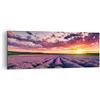 ARTTOR Moderno Quadro su Tela 140x50 cm Stampe da Parete Botanica Paesaggi - 3816 | Lavanda Montagne Campo Quadro Decorativo XXL 1 pezzo Soggiorno Camera da Letto Arte da Parete Decorazione da Parete ARTTOR