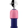 Alessi Alessandro M. AM23 PAZ Cavatappi di Design, in Resina Termoplastica e Zama Cromata, Rosa e Blu
