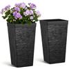 VEVOR Set di Fioriera per Piante Fiori da Interno Esterno Altezza 85 cm 2 pezzi, Fioriera Decorativa per Ingresso Cortile Balcone Portico Giardino con Fiori di Drenaggio Forma Conica Quadrata, Nero