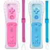 PGYFDAL - Telecomando classico compatibile con Wii Wii U Console, Gamepad con custodia in silicone morbido e cinturino da polso (rosa e blu)