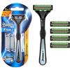 Wilkinson Sword - Rasoio Xtreme 3 Hybrid - Rasoio a 3 Lame per Uomo - Confezione da 1 Manico + 5 Ricariche