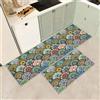 JEFFEL Set di 2 tappetini da cucina antiscivolo, lavabili, anti-affaticamento, per cucina, decorazione per la casa, ufficio, scrivania in piedi (N, 40x60+40x120cm)