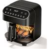 Havato Friggitrice ad aria in vetro da 5 litri Havato, cestello in vetro borosilicato non tossico e non rivestito, friggitrice ad aria con ciotola di frittura trasparente, 8 modalità preimpostate, senza PTFE
