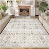 Homcomodar Vintage Tappeto Salotto Beige Tappeti 160x230cm Soggiorno Antiscivolo Lavabile in Lavatrice Tapette Camera da Letto Sala Ufficio Bambina Bambino Pelo Corto Grande Carpet