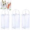 Bztzhm 3 Pezzi Ice Bag per Vino, Trasparenti per Champagne, Trasparenti per Champagne con Manico, Borsa Refrigerante Bottiglie, Borsa per Ghiaccio Portatile a Prova di Perdite, Per Champagne Vino