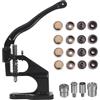 Brenvilo Macchina a pressione a bottone, macchina a pressione manuale per bottoni a pressione, occhielli e occhielli in metallo da 12,5 mm, 26 x 4 x 37 cm