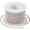 Craftdady - Catena in ottone con strass e strass - 9,1 m x 2,8 mm - Per cucito e creazione di gioielli con diamanti - Fondo argentato