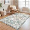 GENIMO Vintage Tappeto Salotto 120x170cm - Grande Tappeto Soggiorno Lavabile Antiscivolo, Resistente, Facile da Pulire, Boem Carpet Per Camera da Letto, Sala da Pranzo, Sala - Vintage Verde Beige