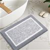 SHACOS Tappeto Bagno Microfibra Soffice Morbida, Tappetino Bagno Antiscivolo, Tappeto Bagno Assorbente, Tappeti Bagno Lavabile In Lavatrice, Grigio Chiaro, 45 X 65 cm