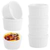 ASelected Set di 8 pirottini da forno in porcellana bianca, 7 cm, 90 ml, per soufflé, mini ciotole per torte piccole, muffin, crème brûlée, budino, gelato, salsa e salse