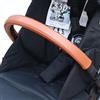 gogolotom Copri maniglia per passeggino in pelle PU compatibile con passeggino Cybex Eezy S Twist (+) 2, manica rimovibile con apertura a cerniera (per paracolpi, marrone)