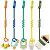 ETETOO Cinghie per giocattoli per bambini - Confezione da 5 regolabili catenella ciuccio e cordino ciuccio per passeggini, seggioloni, culle, silicone alimentare, senza BPA, multicolore