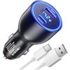 AIAUXAI 100W Caricabatteria Auto USB C e Cavo USB C 8A 1M per Realme 11 Pro+ P3 14 Pro 12 C75 C71 C65 Ricarica Rapida Adattatore per Fast Charger 65W per OPPO Find X8 Reno 13 A5 A40 per OnePlus 15 13 Nord 4 3