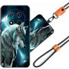 JEZSTHAI Custodia Compatibile con HONOR Magic 7 Lite Cover in Silicone TPU Morbido con Cordino/Laccio Tracolla Cellulare,Antiurto AntiGraffio Protettiva Bumper Case con Disegno Motivi,A06