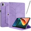 NETANY Rotating Custodia per Xiaomi Pad 5 / Pad 5 Pro, con penna PU Pelle Flip Cover, con portapenne Supporto Rotazione 360 Protettiva Cover [Auto Sveglia/Sonno] - Viola