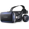 FIYAPOO Occhiali VR 3D con Cuffie, HD Visore Realtà Virtuale per Film e Giochi, Compatibile con Smartphone Android e iPhone da 4,7 a 6,7 Pollici, Regalo di Natale Perfetto per la Famiglia