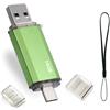 finewish Chiavetta USB Tipo C 16GB, 2 en 1 Pendrive USB 2.0 16 GB Mini USB C Flash Drive Penna USB 16 GB per PC/Tablet/Laptop/Smartphone con Tipo C (Verde)