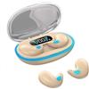 AARONMEI TWS Auricolari Bluetooth impermeabili con microfono incorporato per chiamate in HD per lavoro in ufficio Auricolari stereo nascosti senza fili X55 per dormire-Khaki