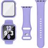 Raradev 3-in-1 per Cinturini Apple Watch 40mm con Custodia e Proteggi Schermo, Cinturino Sportivo in Silicone e Cover Protettiva con Vetro Temperato 9H per iWatch Serie 6/5/4/SE, Viola