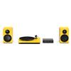 Pro-Ject Colourful Audio System E, True Analog HiFi Stereo System, Set Hi-Fi tutto in uno tra cui giradischi Debut E, Stereo Box E Amplificatore Integrato, e Speaker Box 5E Carbon (Giallo Oro Satinato