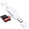 finewish USB 2.0 Lettore di Schede, Tipo C Lettore di schede e micro USB 2.0, Lettore di Schede SD/Micro SD per Computer, Smartphone, Tablet con Funzione OTG