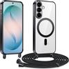 Kokio Cover Magnetica per Samsung Galaxy S26+/S26 Plus Case avec Cordino,Compatibile con MagSafe, Trasparente Morbido Custodia Paraurti Antiurto, Resistente all'us, Antigraffio, Nero