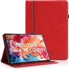 AsWant Custodia Cover per Samsung Galaxy Tab A 10.1 2019 SM-T510,Rosso | per SM-T510/T515, Non per il modello 2016,Slim PU,Ultra Sottile in PU Pelle,Supporto,Scomparto per schede