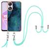 SNCLET Cover con Cordino per Oppo A78 5G Custodia con Collana Staccabile Regolabile Antiurto TPU Edges PC Back Anti Scratch Custodia Marmo Protettiva Case per Oppo A58 5G,Oppo A78 5G,Marmo Verde