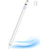 DOGAIN Penna stilo per tablet per tutti i touch screen, punta fine da 1,45 mm, per smartphone, compatibile con iPad/tablet/iPhone/Samsung/Lenovo/Android/Nintendo Switch 2/iOS con due tappi (bianco)
