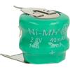 vhbw batteria a bottone tipo V40H (NiMH, 40mAh, 2.4V) - 2 cella, 3 pin collegamento compatibile con interruttore, ricaricabile