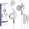 AIAUXAI Cuffie USB C In Ear Tappi Auricolari Antiscivolo Microfono e Controllo Volume Cuffie con Filo per Samsung Galaxy S26 Ultra S25 S24 A16 per iPhone 17 16 15 per Pixel 10 9 8 Sport Gaming Ufficio Bianco