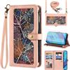 Asuwish Custodia per Huawei Nova 5T/Honor 20, con nastro, pellicola protettiva per carte di credito, pieghevole, in pelle, supporto Hawaii Honor20 Pro 20S T5 YAL-L21, colore: rosa