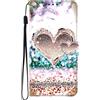 BLOTECH Cover per OPPO A78 5G Custodia Flip Caso in PU Pelle Portafoglio Cover a Libro Magnetic Buckle 3D Brillantini Glitters PU Leather Protettiva,Heart of Gold