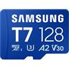 Samsung Scheda di memoria microSD T7 da 128 GB, scheda di memoria per smartphone, tablet e console palmare, fino a 170 MB/s di lettura, MB-MB128T/WW