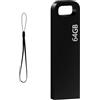 finewish Chiavetta USB 64 GB Penna USB 3.0 Pen Drive Metallo Pendrive Impermeabile Pennetta USB per Laptop/TV/Auto Etc Stoccaggio (Nero)
