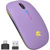 HZD Mouse Wireless Ricaricabile, Mouse Bluetooth 2,4GHz Con Mini Ricevitore USB | 1600 DPI Mouse Senza Fili, Mouse Silenzioso, Mauser Wireless Compatibile con Apple, Mac, PC, Laptop, Windows