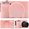 Supmay Custodia per fotocamera digitale Canon PowerShot SX740 HS/SX730 HS, custodia protettiva in morbido silicone con copriobiettivo rimovibile, Dolce Fumato Rosa